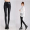 Pantalones de Cuero Skinny con Textura Snakeskin Mate
