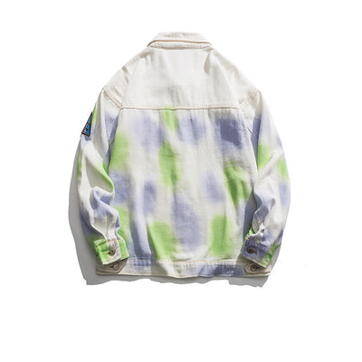 Chaqueta Tie-dye Estilo Universitario Suelta para Parejas - Image 4