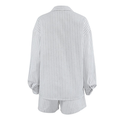Camisa Manga Larga a Rayas Blancas - Dos Piezas Cómoda - Image 13
