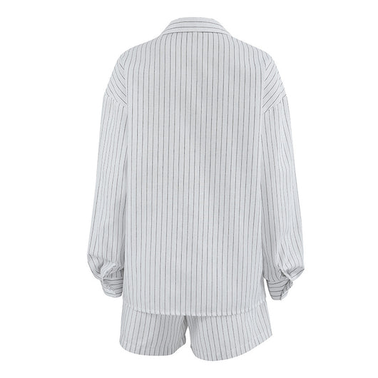 Camisa Manga Larga a Rayas Blancas - Dos Piezas Cómoda - Image 13
