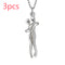 Love Hug Necklace Unisex Men Women Couple Jewelry Simple Temperament Clavicle Chain Valentines Day Lover Gift Plateado 3pcs