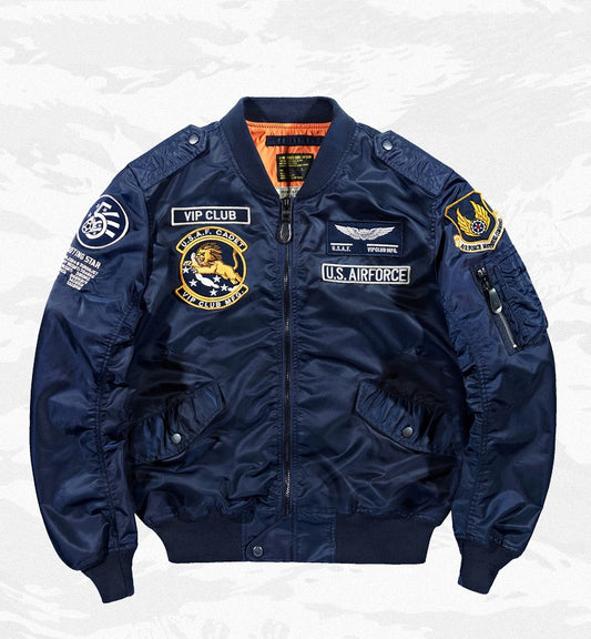 Chaqueta Piloto Hombre Coreana con Bordado de Béisbol