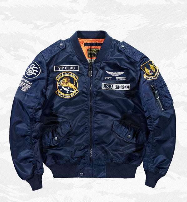 Chaqueta Piloto Hombre Coreana con Bordado de Béisbol