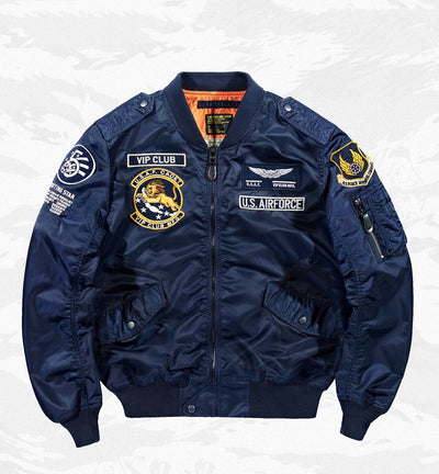 Chaqueta Piloto Hombre Coreana con Bordado de Béisbol