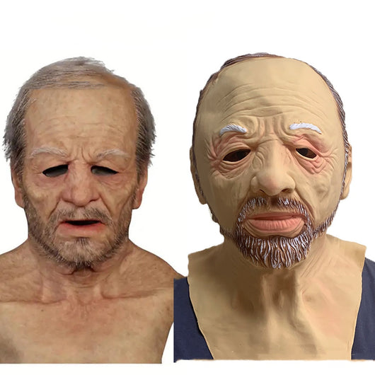 Máscara de Cabeza Calva de Abuelo - Cobertura Látex Realista - Image 9