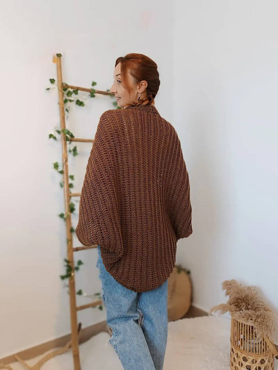 Suéter Abrigo Holgado para Mujer con Capa - Image 9