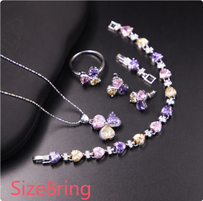 Conjunto de Joyería Trébol de Zirconia para Mujer - Image 19