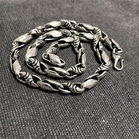 Collar Punk de Plata Esterlina con Rayas Personalidad - Image 3