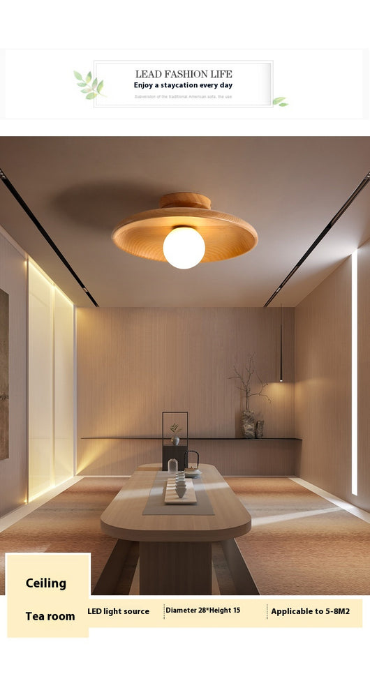 Lámpara de Techo Minimalista en Madera Maciza para Pasillos - Image 24