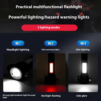 Linterna LED Recargable Multifunción con Martillo de Emergencia y Cortador de Vidrio - Image 17