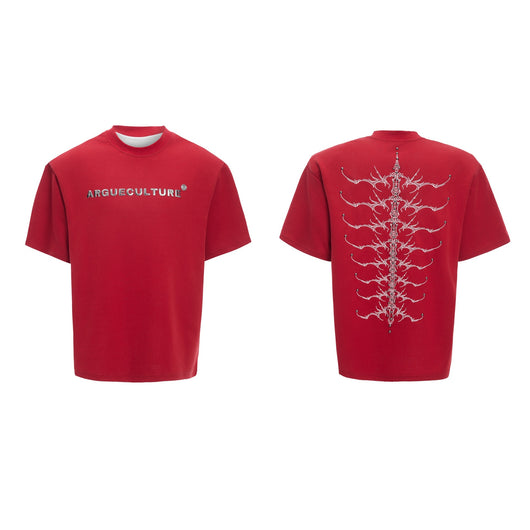 Playera Manga Corta Hombre con Diseño de Espina Dorsal y Remaches - Image 5