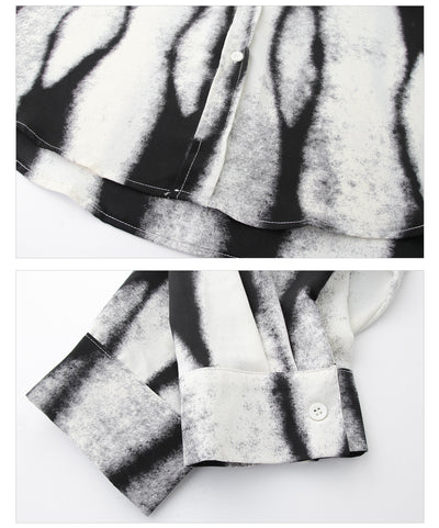 Camisa Hombre Tie Dye Tinta con Solapas Contraste y Hombreras - Image 8