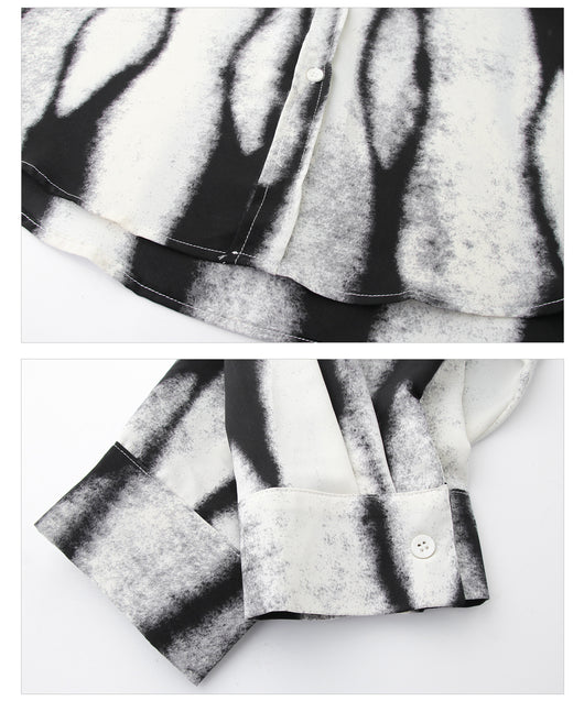Camisa Hombre Tie Dye Tinta con Solapas Contraste y Hombreras - Image 8