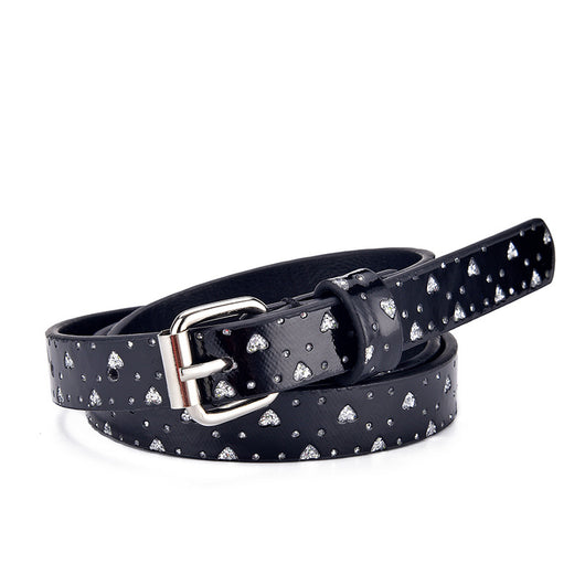 Rainbow glitter belt for ladies or kids, featuring a silver rectangular pin buckle and imitation leather. - Image 7