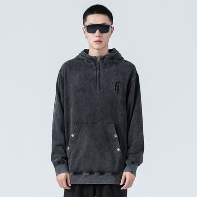 Suéter Hoodie Desgastado Lavado - Marca Tide para Hombre - Image 11