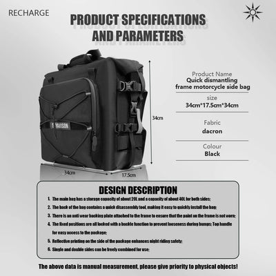 Bolsa Lateral para Motocicleta 20L - Estilo Fashion Personality - Image 7