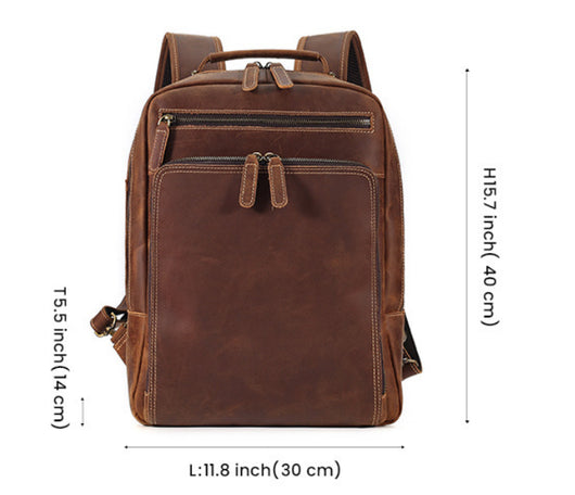 Mochila de Cuero Genuino para Hombre Gran Capacidad Estilo Vintage - Image 7