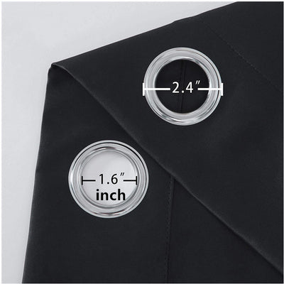 Light gray polyester blackout curtains with grommet tops hanging on a white rod in a modern living room. - Image 22