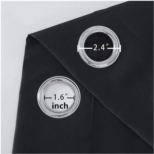 Light gray polyester blackout curtains with grommet tops hanging on a white rod in a modern living room. - Image 22