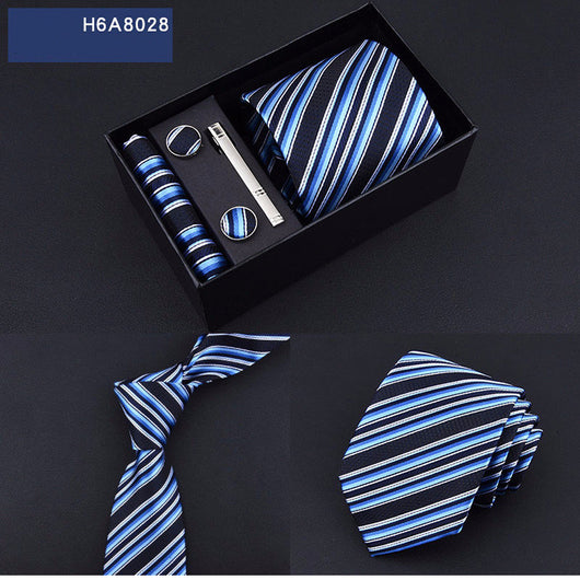 Corbata Ejecutiva Rayas Azul y Negro 8cm - Image 28