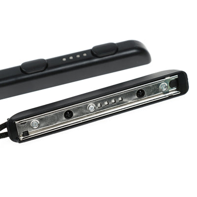 Two black Nintendo Switch Joy-Con wrist straps, one showing internal metal rail, the other with buttons and lanyard. - Image 16