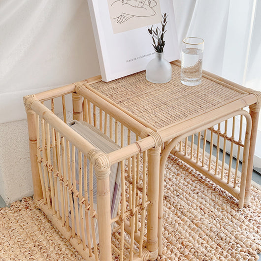 Mesa de Té Cuadrada Estilo Japonés con Almacenamiento Tatami - Image 3