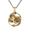 Colar Masculino Pingente de Cobra Dupla Dourado Apenas Pingente
