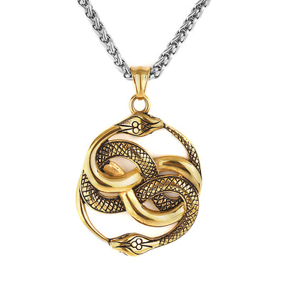 Collar Colgante Doble Serpiente para Hombre - Acero Inoxidable - Image 6