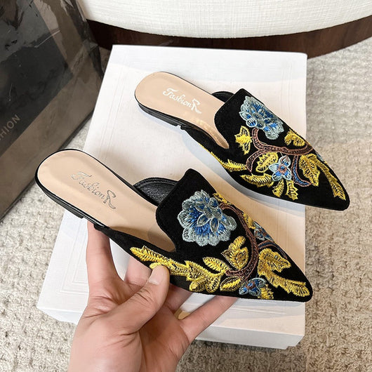 Pantuflas Bordadas Baotou Estilo Nacional para Mujer - Comodidad de Verano - Image 6