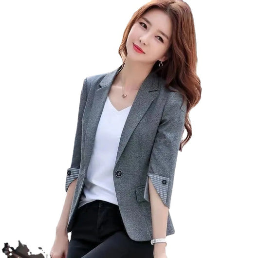 Traje de Negocios Slim Fit Elegante con Mangas Tres Cuartos - Image 5