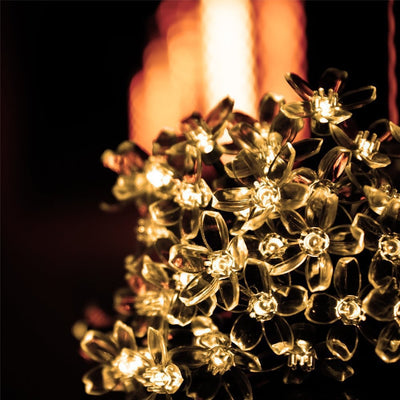 Cadena de Luces LED Solar Flor de Cerezo para Patio Navideño Impermeable - Image 11