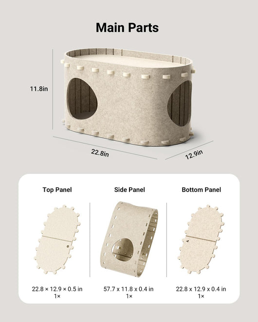Casa Cueva para Gatos con Túnel Plegable y Resistente a Arañazos - Image 3