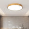 Lámpara de Techo LED Minimalista Estilo Chino Contemporáneo con Textura de Madera