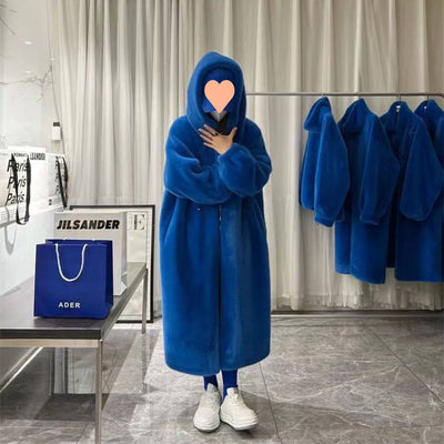 Abrigo Largo de Lana con Capucha para Mujer - Diseño Suelto y Cálido - Image 5