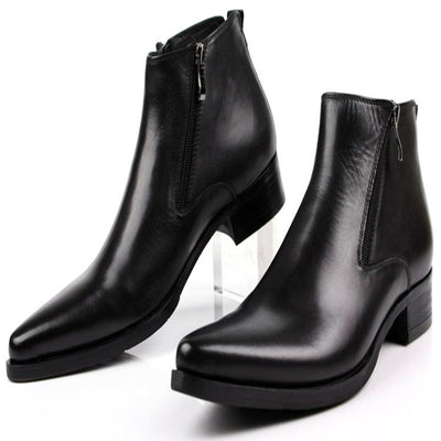 Botas de Cuero Puro con Punta Afilada y Caña Alta - Image 10