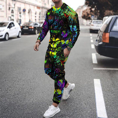 Sudadera Deportiva Casual de Dos Piezas con Estampado para Hombre - Image 16