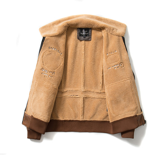 Chaqueta Vuelo Retro Americana con Cuello Solapa y Forro de Terciopelo - Image 10