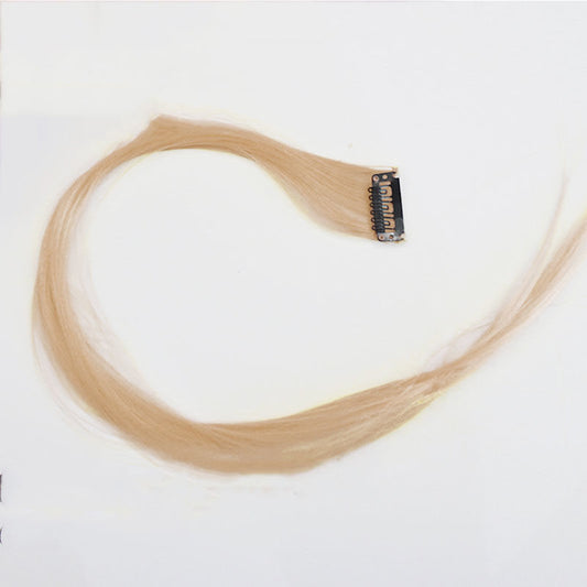 Peluca con Reflejos Rubios, Cabello Natural Largo sin Rastro
