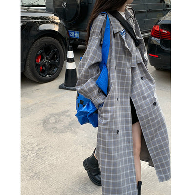 Abrigo Trench Coat Cuadrille Suelto Doble Botonadura para Mujer - Image 8