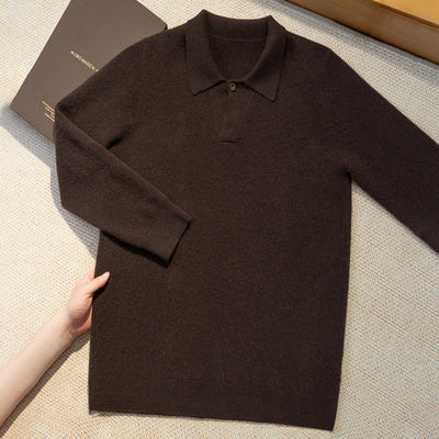 Suéter Tejido Suelto con Solapa para Hombre - Estilo Casual Moderno - Image 8