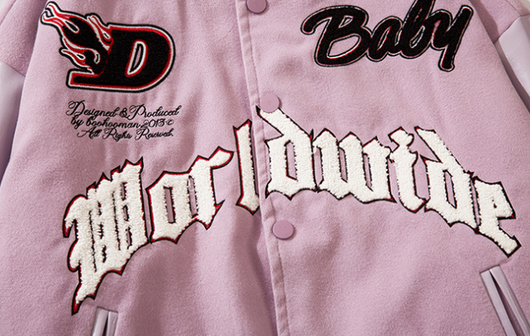 Chaqueta Beisbolera Holgada con Bordado de Letras para Hombre - Image 17