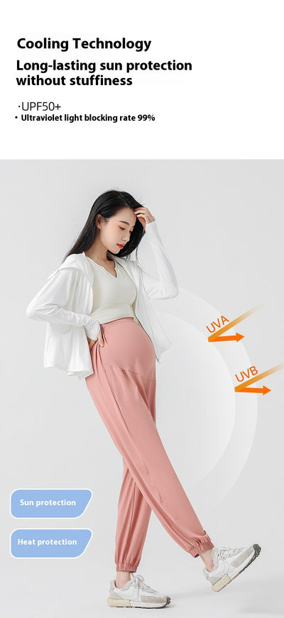 Pantalones Deportivos de Maternidad Talla Grande con Protección Solar Ice Silk - Image 16