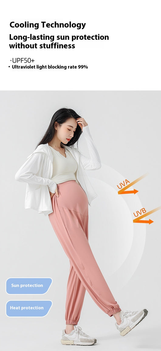Pantalones Deportivos de Maternidad Talla Grande con Protección Solar Ice Silk - Image 16