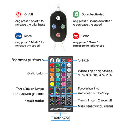 Tira de Luces LED 40 Modos con Control Remoto Infrarrojo y App Bluetooth Inteligente - Image 3