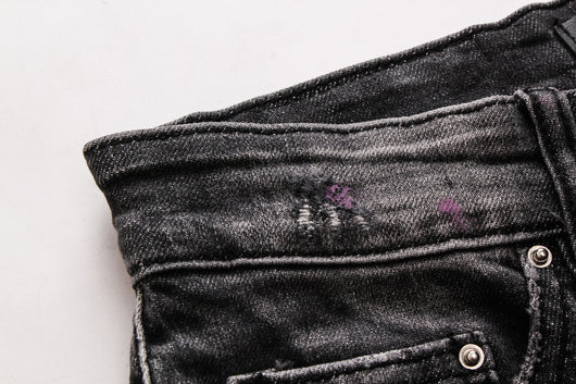 Pantalones Vaqueros Rotos con Parches para Hombre - Slim Fit Biker con Diseño Personalizado - Image 21