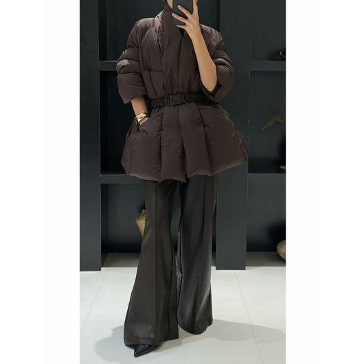 Chaqueta Acolchada de Algodón con Cordones Estilo Coreano para Mujer - Image 10