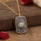 Stone Bead Pendant Women Paved Sun Flower Mix Stone Necklace3