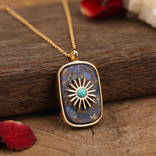Colgante de Piedra con Girasol Pavé para Mujer - Image 26