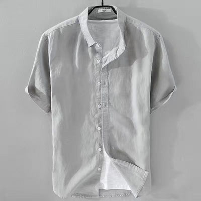 Camisa de Lino Japonés para Hombre Cuello Alto - Image 9