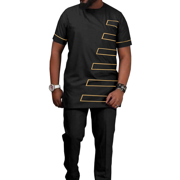 Traje Casual Hombre Estampado Étnico Africano Batik - Image 10